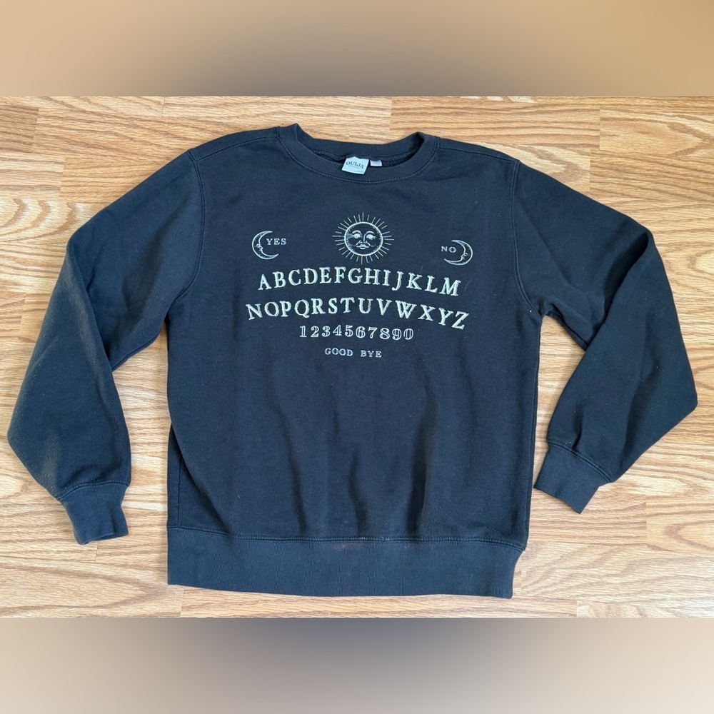 Ouija Board Mystic Oracle Graphic Sweatshirt Black S/M